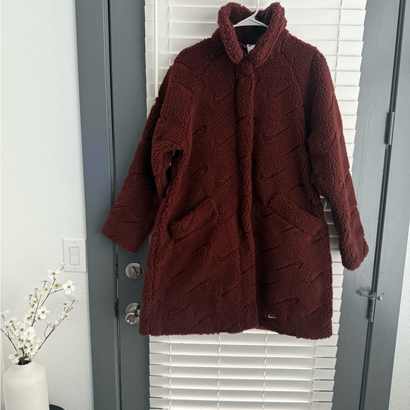 Nike Jackets & Blazers - Nike Women's Brown Fleece Coat